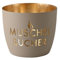 Gift Company Madras, Windlicht, M, Motiv: Muschelsucher, Sandstone/Gold, H8,5, D10cm
