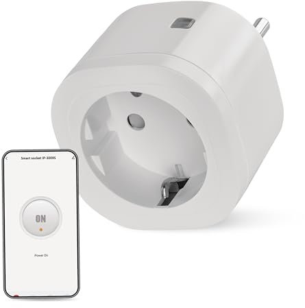 EMOS GoSmart ZigBee - Enchufe inteligente de 16 A, 2,4 GHz con temporizador y contador de corriente, controlado manualmente y con aplicación EMOS GoSmart, compatible con asistente de voz Amazon Alexa,