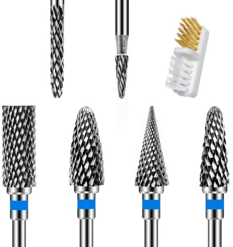 ANRUI 6Pcs Embout Ponceuse Ongles, 3/32 Pouces Embout de Perceuse à Ongles en Carbure de Tungstène Outils pour Manucure Pédicure, Forets à Ongles Éliminer Gel Acrylique Cuticule