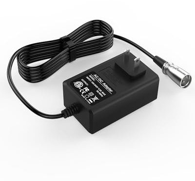 VHBW 24V 2A Mobility Scooter Charger for Pride Mobility, Go-Go Elite Traveller, Jazzy Power Chair, ShopRider, Drive Medical, and More, 3-Pin XLR Connector