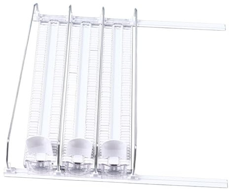 Baxnore 38cm ABS Fridge Drink Dispenser, Fridge Self Pushing Drink Dispenser, Adjustable Fridge Automatic Pusher Glide, Fridge Soda Dispenser for Beer Pop Can (3Pcs)