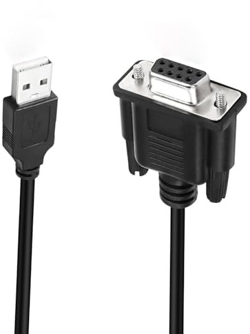 Hanprmeee USB to RS-232 DB9 Female Serial Adapter Cable, USB 2.0 Male to RS232 Female DB9(9-pin) Serial Converter Cable (1.8M) (1.8M)