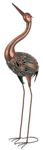 VEWOGARDEN Heron Outdoor Statues Metal Crane Garden Sculptures & Statues for Yard Lawn Patio Pool Outside Decorations, Bronze