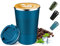 Reusable Coffee Cup Travel Mug, 380ml Insulated Coffee Cup with Leakproof Lid, Double Walled Stainless Steel Thermal Coffee Mug for Hot Cold Drinks, Portable Travel Mug for Car Outdoor Office (Blue)