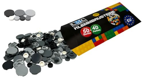 CMC imports 150 Klemmbausteine Fliesen Tiles Bausteine rund 1x1-2x2 Noppen mit Kompatibel Bricks Gehweg Kopfsteinpflaster usw.