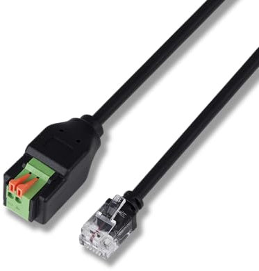 SYMARIX Anschlusskabel Adapter RJ11 auf Push-In, 1,0 Meter, schwarz