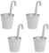 DARO DEKO Metall Hängetopf weiß Ø 16cm - 4 Stück Blumentopf hängend Balkon Übertopf