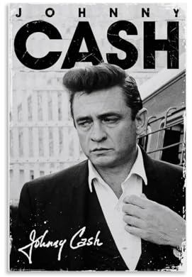 TQWEQWH Johnny Cash Poster, Wandkunst, ästhetisches Cover-Poster, Design, Gemälde für Wohnzimmer, Schlafzimmer, 30 x 45 cm, ungerahmt