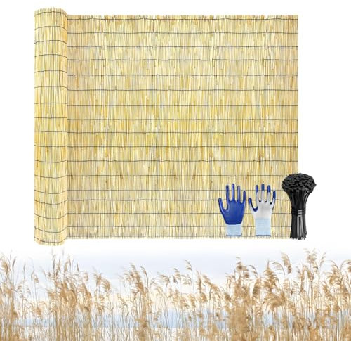 Generisch Sichtschutzmatte Balkon Sichtschutz Wetterfest Bambus Sichtschutz Gartenzaun 30 40 50 60 70 80 90 100 120 140160 180 190cm Hoch Bambusmatte Natürlicher Schilfrohr