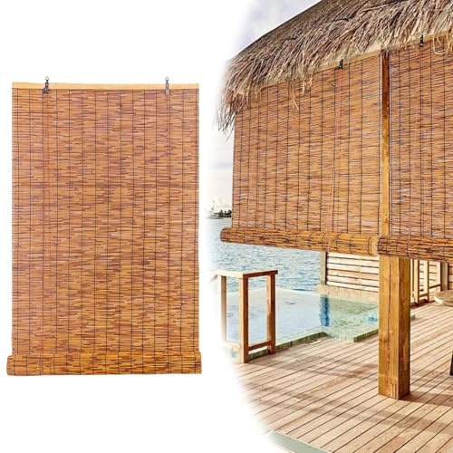BZCKBZ Tende Avvolgibili in Canna Tenda A Rullo in bambù Larghe 45-175Cm, Protezione Solare, Tapparelle in Reed for Esterni, Verande, Patii, Finestre Interne