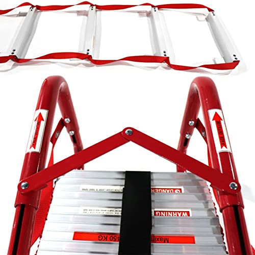 , Rope Ladder for Adults & Kids, Portable fire Emergency Escape Ladder from Balcony, 13/24/32Ft fire Safety Ladder with Anti-Slip Rungs,13FT/4M