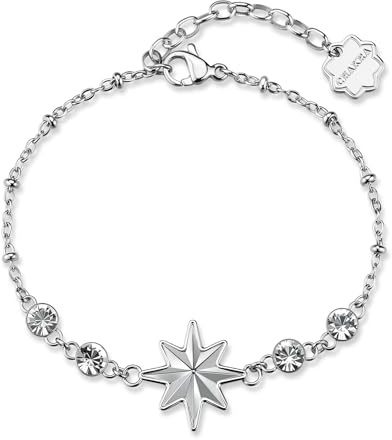 Brosway Bracciale Donna in Acciaio | Bracciale Con Cristalli E Simbolo Rosa Dei Venti | Collezione Chakra - BHKB291
