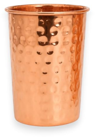 BBliss Pure Copper Cups Pack of 1 – 280ml Hand Hammered Ayurvedic Drinking Glasses | BPA-Free Reusable Copper Water Tumblers for Home, Office, Yoga & Dining