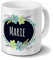 printplanet Tasse mit Namen Marie - Motiv Flowers - Namenstasse, Kaffeebecher, Mug, Becher, Kaffeetasse - Farbe Weiß