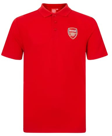 Arsenal FC Official Football Gift Boys Crest Polo Shirt Red 6-7 Years SB