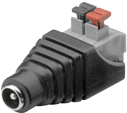 Goobay 76749 Terminal Block 2-pin > DC-Buchse (5,50 x 2,10 mm) - push-down Klemmbefestigung, 10er Pack