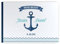 DeinWeddingshop Gästebuch Hochzeit – Personalisiert – Blanko – Maritim Anker – Hochzeitsalbum Hochzeitsbuch Hochzeitsgästebuch (blau/türkis)