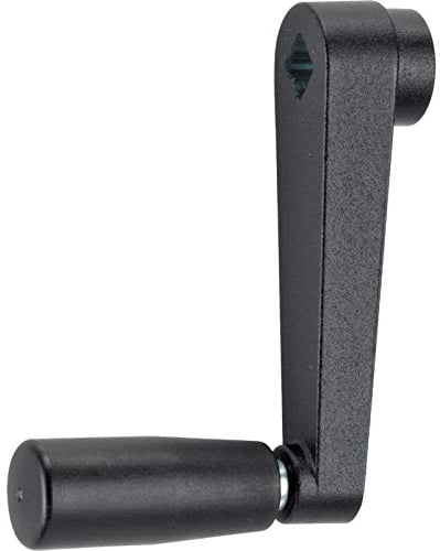 HALDER 24330.0422 Handkurbeln/Zink-Druckguss, Schwarz, Strukturmatt, l=64 mm/s=10 mm