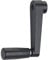 HALDER 24330.0422 Handkurbeln/Zink-Druckguss, Schwarz, Strukturmatt, l=64 mm/s=10 mm