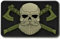 M-Tac Taktischer Bart-Totenkopf Patch - Moral Patch für Military Gear, Army Patches für Kleidung, Jacken, Rucksäcke, Hüte Mit Hakenverschlüssen (Schwarz/Oliv)
