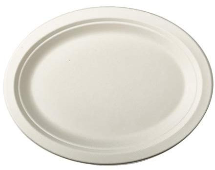 Papstar 50 - Juego de 50 platos ovalados (32 x 25,5 x 2 cm, 50 unidades), color blanco
