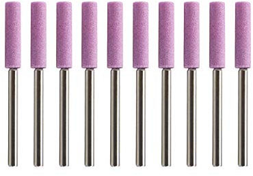 YINETTECH 10Pcs 3/8 Kettensäge Schleifstein Passend für Kettensägenketten Maniküre Metall Polieren (Welle 3mm) Kettensägeblatt Schärfen Schleifstein Feile