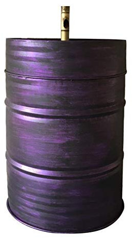 Wash Basin With Faucet Floor-standing Vintage Bathroom Sink Retro Industrial Style Iron Cylindrical Paint Bucket Wash Basin (Color : Purple)