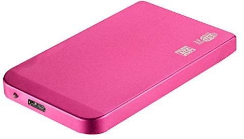 Disque Dur Mobile Externe, Disque Dur Externe Portable D'extension Stockage De Sauvegarde sur Disque Dur USB 3.0 pour PC, Mac, Ordinateur De Bureau, Ordinateur Portable, Windows, Linux,Rose,2TB