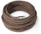 Amarcords - Cable de tela color MARRÓN, trenzado, algodón, 50 metros, con tierra 3x0,75 - Hilo eléctrico textil de color estilo clásico para lámparas bricolaje y iluminación vintage.