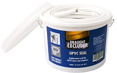 Stormguard Guarnizione di ricambio in gomma UPVC per porte e finestre, colore bianco, 25 m, per doppi vetri