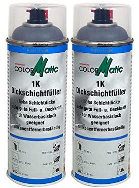 COLORMATIC 2X 1K Dickschichtfüller Acryl Spot& Teilelackierung Hellgrau 400Ml