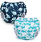 Teamoy Wiederverwendbare Schwimmwindeln(Packung mit 2), Badeanzug Windeln Waschbare Windeln für Babys & Mädchen, Wal+Süßer Wal