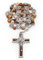 Mondo Cattolico Rosenkranz-Perlen, rund emaillierter St. Benedikt Mittelstück und Kruzifix – Rosarios Catolicos Rosenkranz-Perlen-Halskette aus Paesina-Stein., Silber, Perle