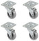 Amig - Pack de 4 Ruedas para Muebles - Con Pletina y Rodamientos - Ø 60 mm - Carga máxima de Rueda: 22 kg - Fabricadas con Goma - Color Gris - Sin Freno