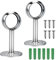 Lahviuu Closet Pole Sockets,2pcs Stainless Steel Curtain Rail Brackets Curtain Pole Holders Wardrobe Rail Bracket Shaped Flange Socket Clothes Pole,for Ceiling Shower Rod with 6 Pieces Screws (25mm)