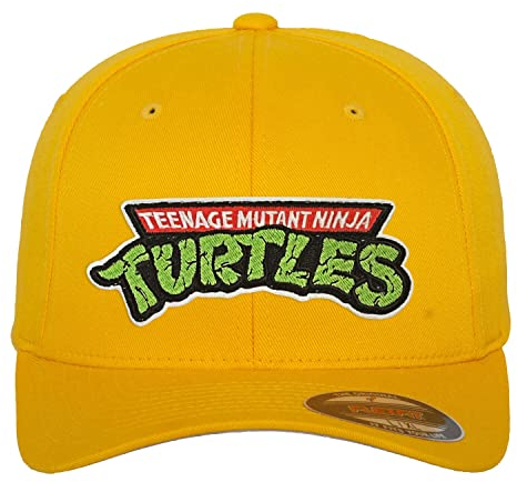 Teenage Mutant Ninja Turtles Offizielles Lizenzprodukt TMNT Logo Flexfit Cap (Gelb), Groß/X-Large
