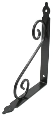 DOJA Barcelona | Schmiederne Regalhalter | Gusseisen Regalwinkel 240 x 190 | Pack 2 | Schwarze Regalträger | Verstärkte Metallwinkel für Arbeitsplatten und Regale | Eiserne Wandregalstützen