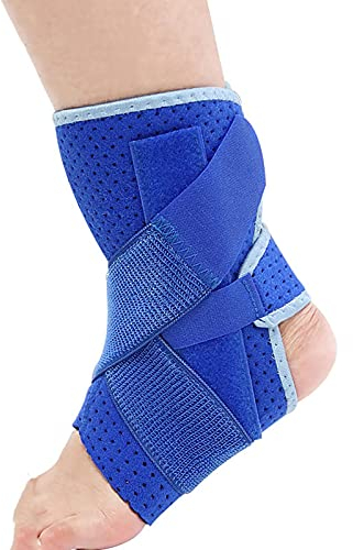 Knöchelbandage Knöchelstütze für Damen und Herren Verstellbares Entladen Atmungsaktives Futter Zum Schnüren Knöchelbandage Stabilisator für verstauchte Verstauchung Fraktur,Blau,L