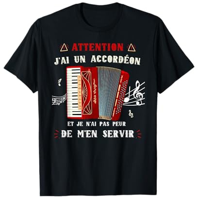 Idée Cadeau Accordéon Joueur Fan Accordeon Harmonica T-Shirt