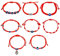 Pinsheng 8 Pezzi Bracciale Occhio Turco, Braccialetto Fortuna Rosso Braccialetti Intrecciati Fatti a Mano Braccialetto Contro il Malocchio, Misura Regolabile, Bracciale Amicizia per Bambino, Donna