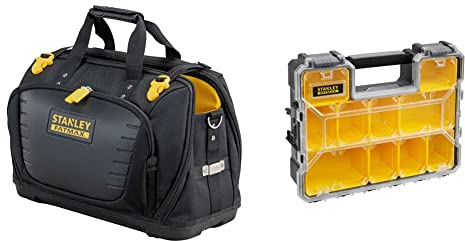 STANLEY Tools FMST1-80147 STANLEY Werkzeugtasche & Stanley FatMax Aufbewahrungsbox (45 x 12 x 36 cm, tiefe Fächer, stabile Kunststoffschließen, herausnehmbare Boxen) 1-97-521