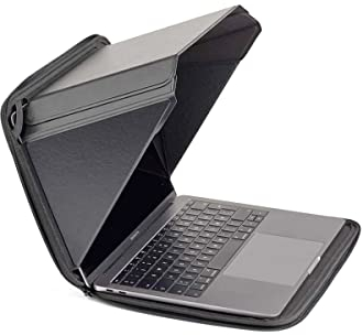 Philbert Design Sun Visor & Privacy Screen for Laptop 13 Inch | Environmentally Friendly Materials | Vegan Leather Case | Glare Reduction | FoldablePortable | Heat Resistant | Black