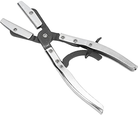 Hose Pinch Off Plier Ratcheting Jaws Swiveling Universal Automatic Locking Hose Pinch Off Plier Steel Hose Pincher Pliers for Automobile Radiator Brake Coolant Pipes (10 Inch)