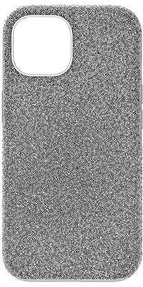 Swarovski High Custodia per Smartphone, con Superficie Ricoperta di Cristalli Swarovski, Compatibile con iPhone 15, Tono Argentato