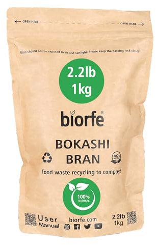 Biorfe Son Bokashi de qualité supérieure, 1 kg pour un compostage rapide et facile, démarrage de compost toutes saisons pour bac à compost d'intérieur, accélérateur sans odeur pour composteur de