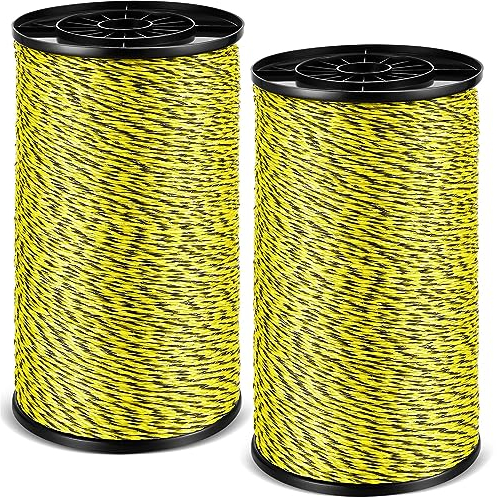 Pangda Elektrischer Zaundraht, 2000 m Durchmesser, 6 Edelstahldraht, zuverlässige Leitfähigkeit und Rostbeständigkeit, Elektrozaun für Nutztiere, Pferde, Ziegen, 6562 Fuß