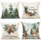 YCOLL Kissenbezug 45x45 4er Set Kissenbezug Weihnachten Kissenbezüge Dekokissen Leinen Kissenhüllen für Deko Weihnachten Sofa Schlafzimmer Couch 45x45 cm