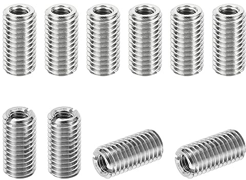 PATIKIL Insert Fileté, M10*1.5 Mâle Vers M6*1 Femelle 20mm 10 pcs | Filetage Adaptateurs Manchon Réduction Écrou, Réparation Insérer Écrou Vis Réducteur, Conversion Inox Acier Fixation