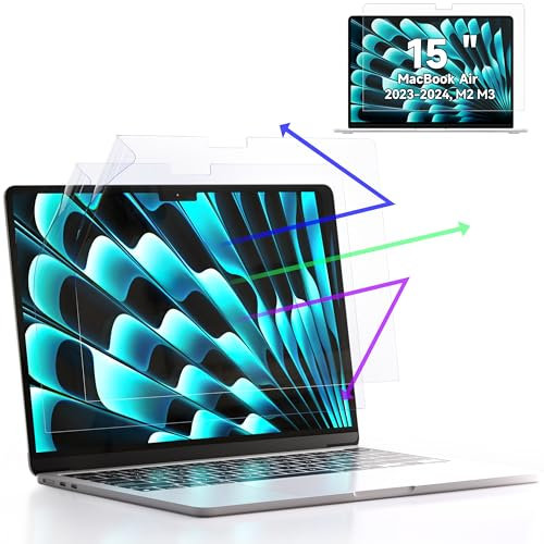 2 Unidades de Protector de Pantalla para MacBook Air 15 Pulgadas (M4/M3/M2,2025/2024/2023)-(A3241/A3114/A2941), Filtro Anti Luz Azul Film Protector Ojos Pantalla para Mac Air 15,3