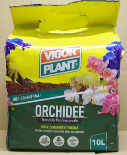 Terricci e Substrati di qualità Professionale per la Coltivazione delle Piante Disponibili di Varie Marche, tipologia e quantità (10, Terriccio per Orchidee Vigorplant da 10 Litri)